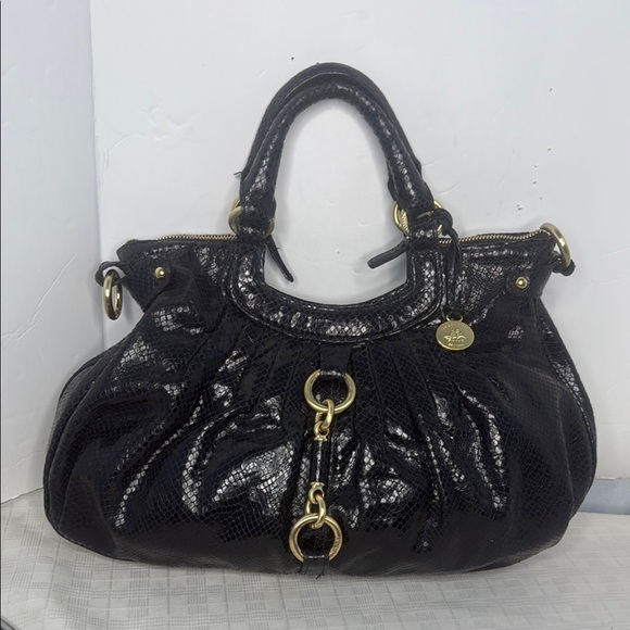 Brahmin Elisa Black Python Hobo in Black - Picture 1 of 10